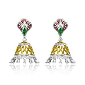 Designer Earrings with Certified Diamonds in 18k Yellow Gold - ER1504P